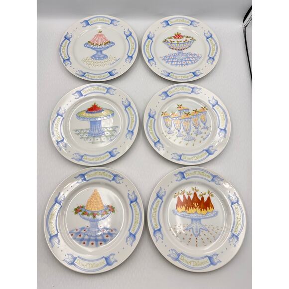 Vintage Dessert Dick Meng Design Joanna Hansen Art Cakes,Tarts,Parfaits Plates - Picture 4 of 5